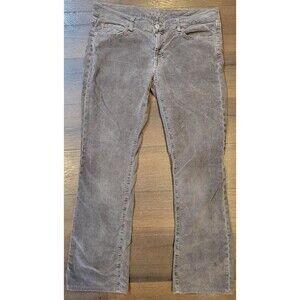 7 for all mankind women's gray corduroy pants size 32 straight leg stretch $178